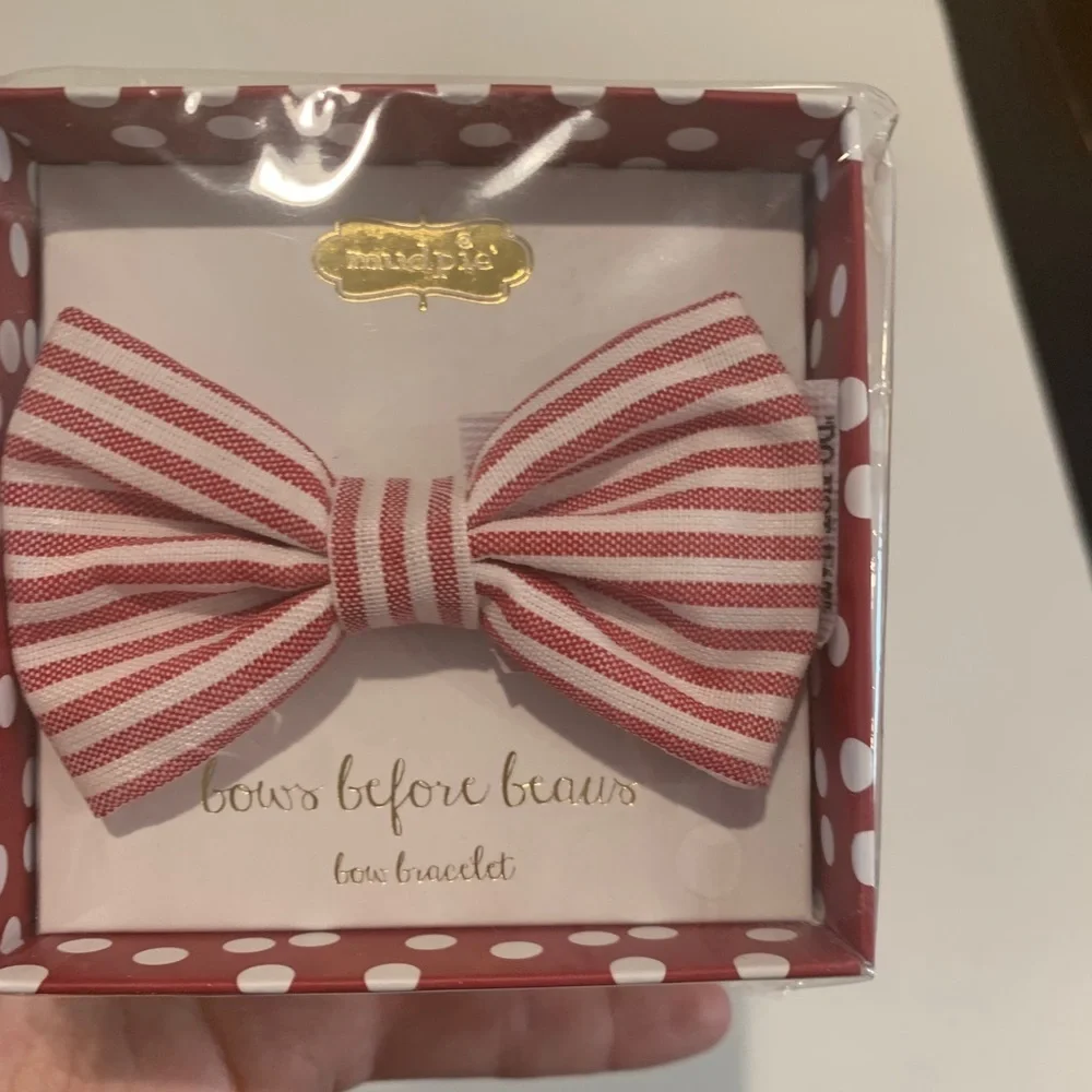 MudPie bow tie for toddler infant baby red white
